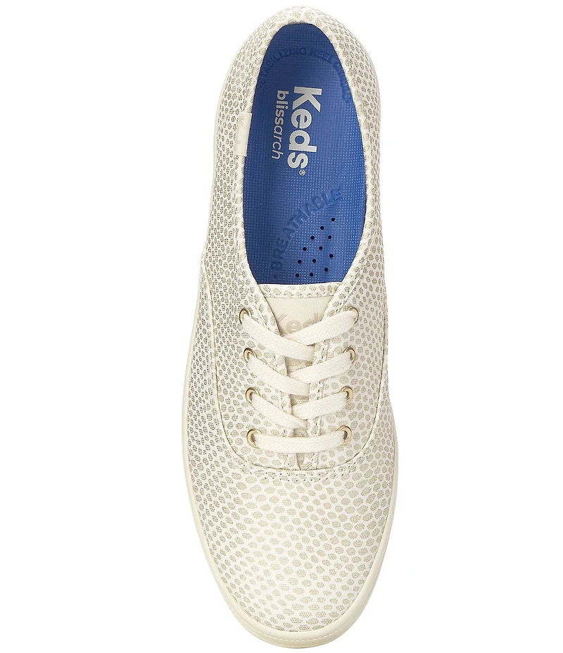 Keds Women's Champion Fishnet Print Canvas Lace Up Sneakers