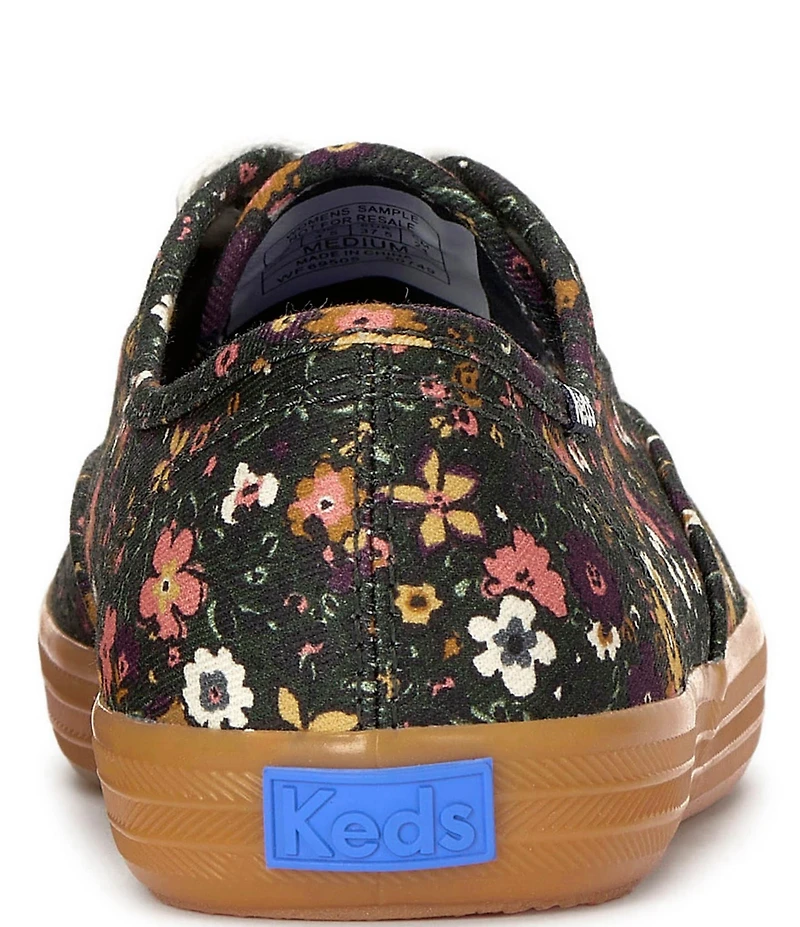 Keds Women's Champion Floral Print Canvas Lace Up Sneakers