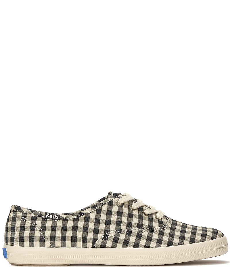 Keds Women's Champion Gingham Print Canvas Lace Up Sneakers