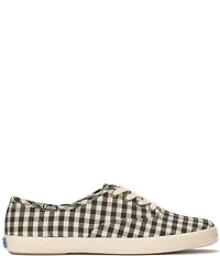 Keds Women's Champion Gingham Print Canvas Lace Up Sneakers