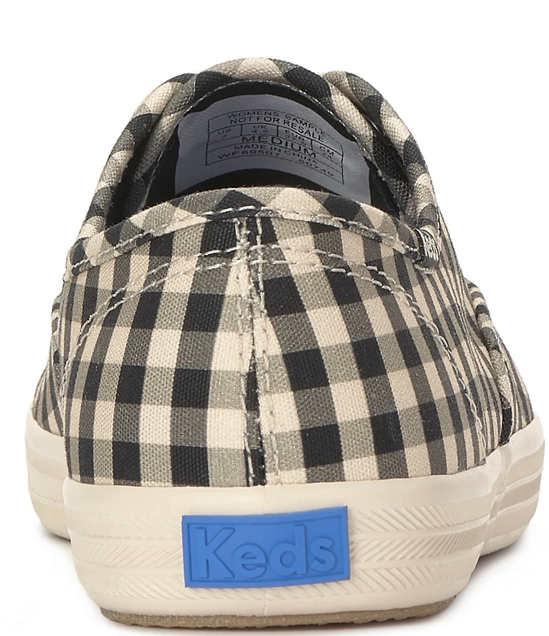 Keds Women's Champion Gingham Print Canvas Lace Up Sneakers