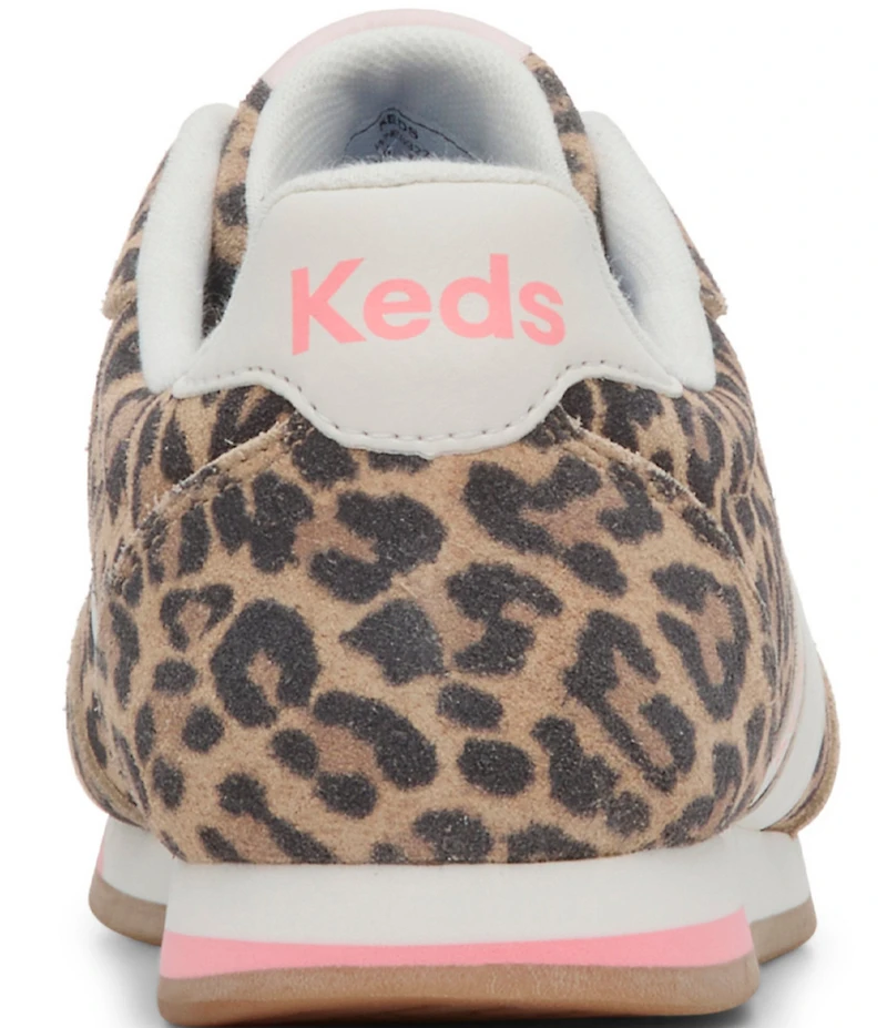 Keds Women's Revival Leopard Print Suede Lace Up Sneakers