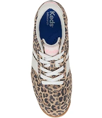 Keds Women's Revival Leopard Print Suede Lace Up Sneakers