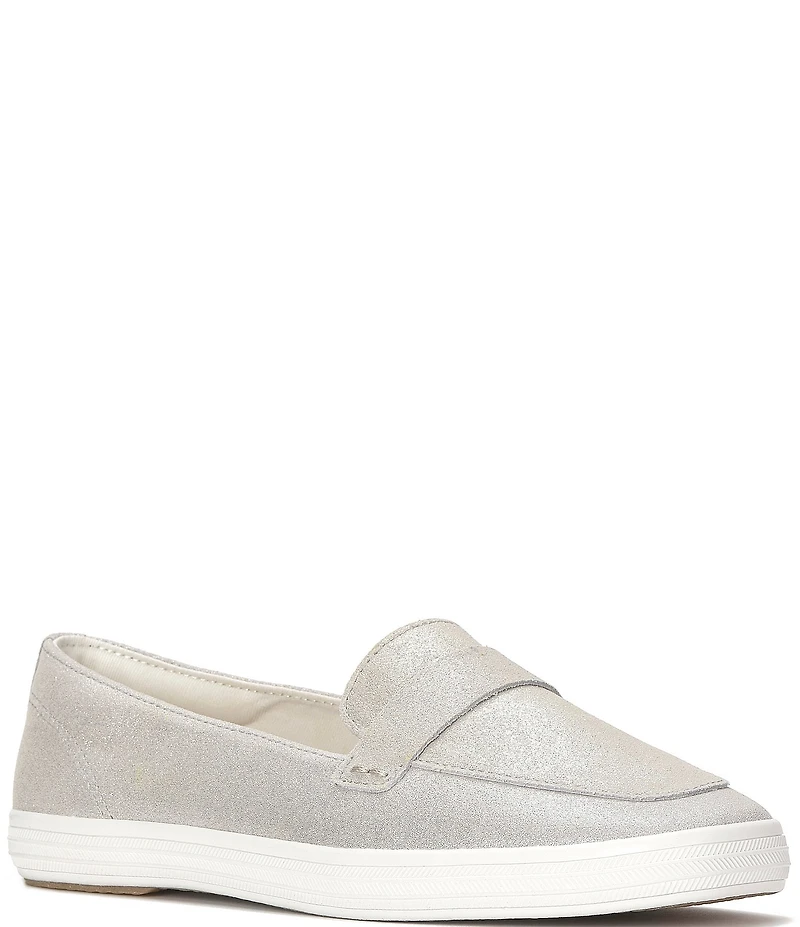 Keds Women's Square Toe Metallic Suede Loafers