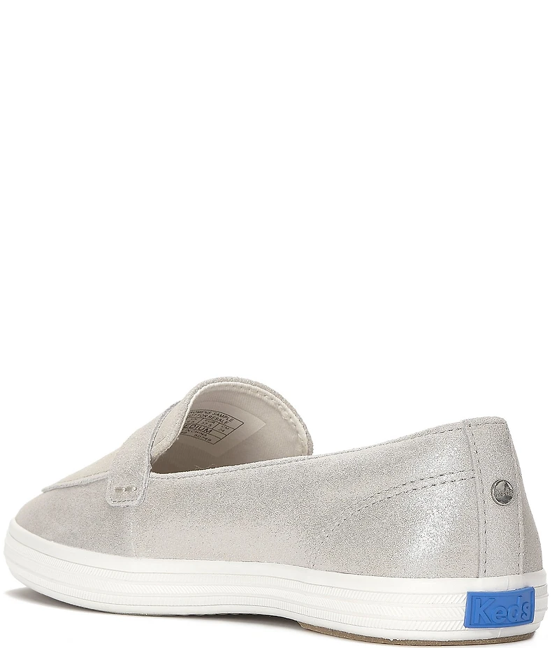 Keds Women's Square Toe Metallic Suede Loafers