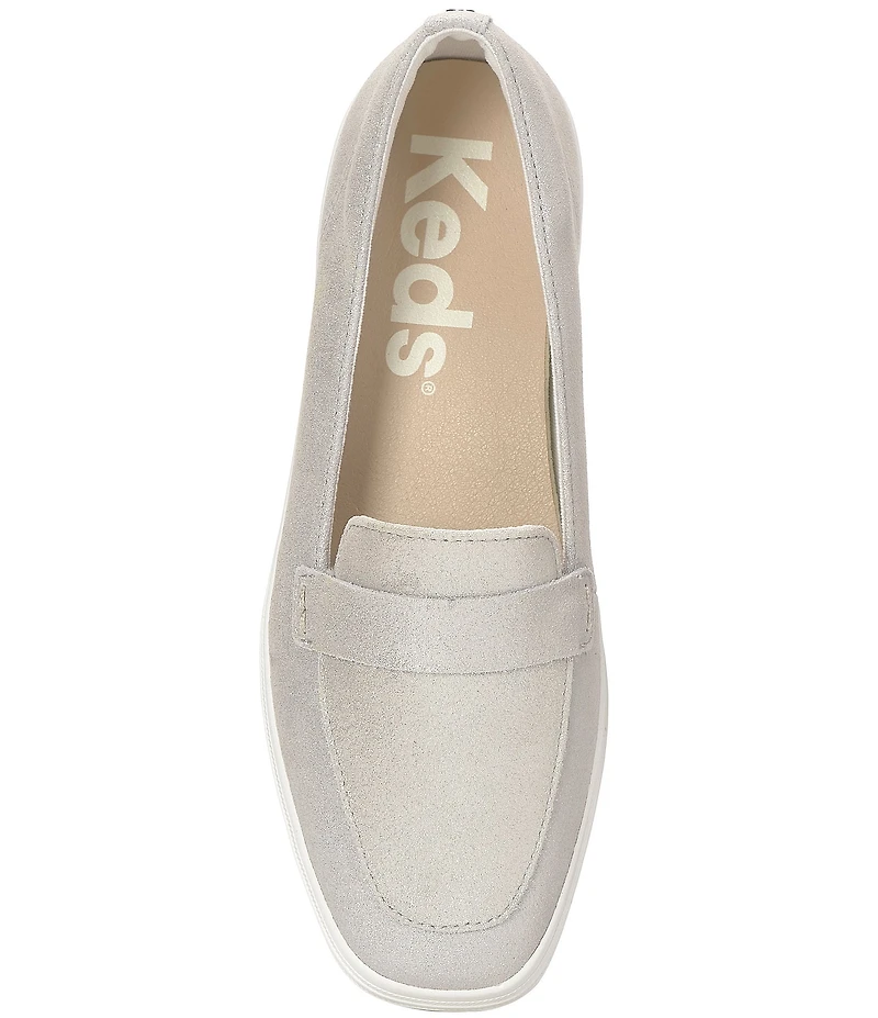 Keds Women's Square Toe Metallic Suede Loafers