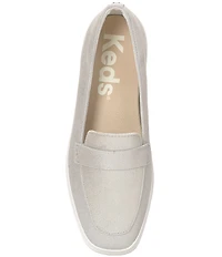 Keds Women's Square Toe Metallic Suede Loafers