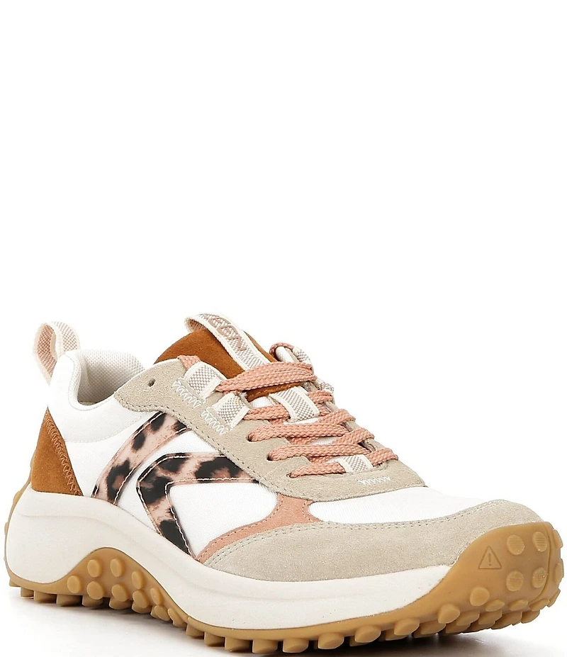 Keen Women's KS86 Suede Leopard Print Accent Retro Sneakers
