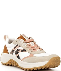 Keen Women's KS86 Suede Leopard Print Accent Retro Sneakers
