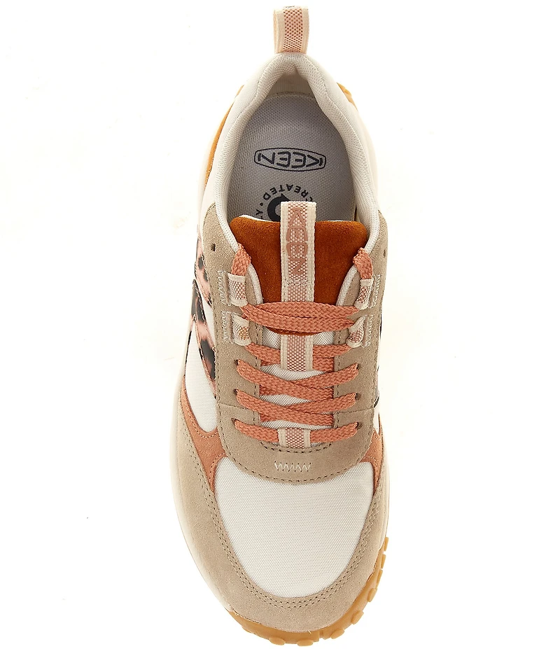 Keen Women's KS86 Suede Leopard Print Accent Retro Sneakers