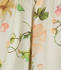 Kelly Grace Floral Print Poplin Halter Button Front Fit & Flare Mini Dress