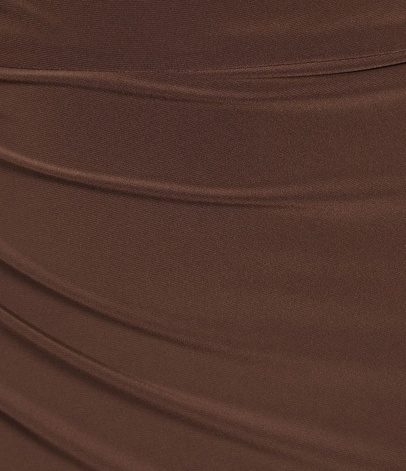 Kelly Grace Matte Jersey Cowl Neck Hardware Midi Dress