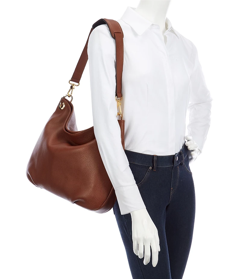 Kelly-Tooke Harley Tassel Hobo Leather Snap Shoulder Bag