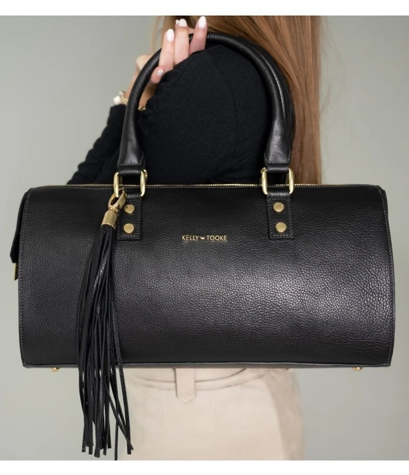 Kelly-Tooke Soho Leather Barrel Tassel Satchel Bag