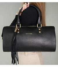 Kelly-Tooke Soho Leather Barrel Tassel Satchel Bag