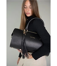 Kelly-Tooke Soho Leather Barrel Tassel Satchel Bag