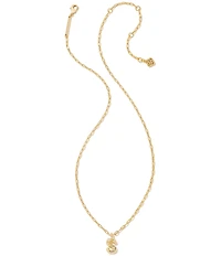 Kendra Scott Crystal Initial Gold Short Pendant Chain Necklace