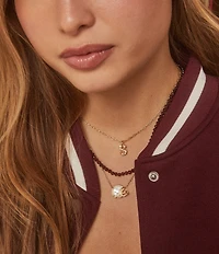 Kendra Scott Crystal Initial Gold Short Pendant Chain Necklace