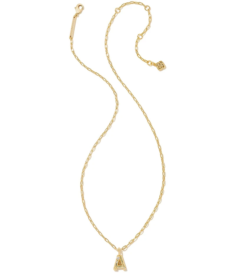 Kendra Scott Crystal Initial Gold Short Pendant Chain Necklace