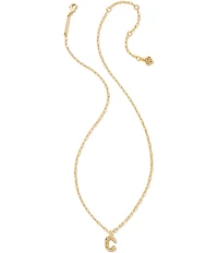 Kendra Scott Crystal Initial Gold Short Pendant Chain Necklace