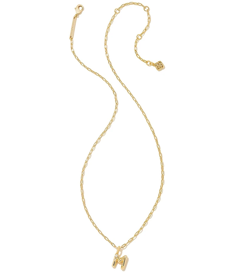 Kendra Scott Crystal Initial Gold Short Pendant Chain Necklace