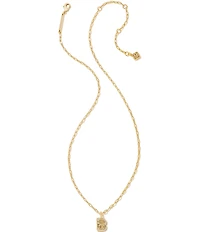 Kendra Scott Crystal Initial Gold Short Pendant Chain Necklace
