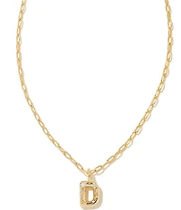 Kendra Scott Crystal Initial Gold Short Pendant Chain Necklace