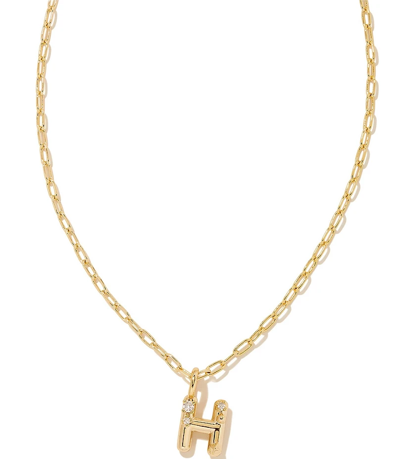 Kendra Scott Crystal Initial Gold Short Pendant Chain Necklace
