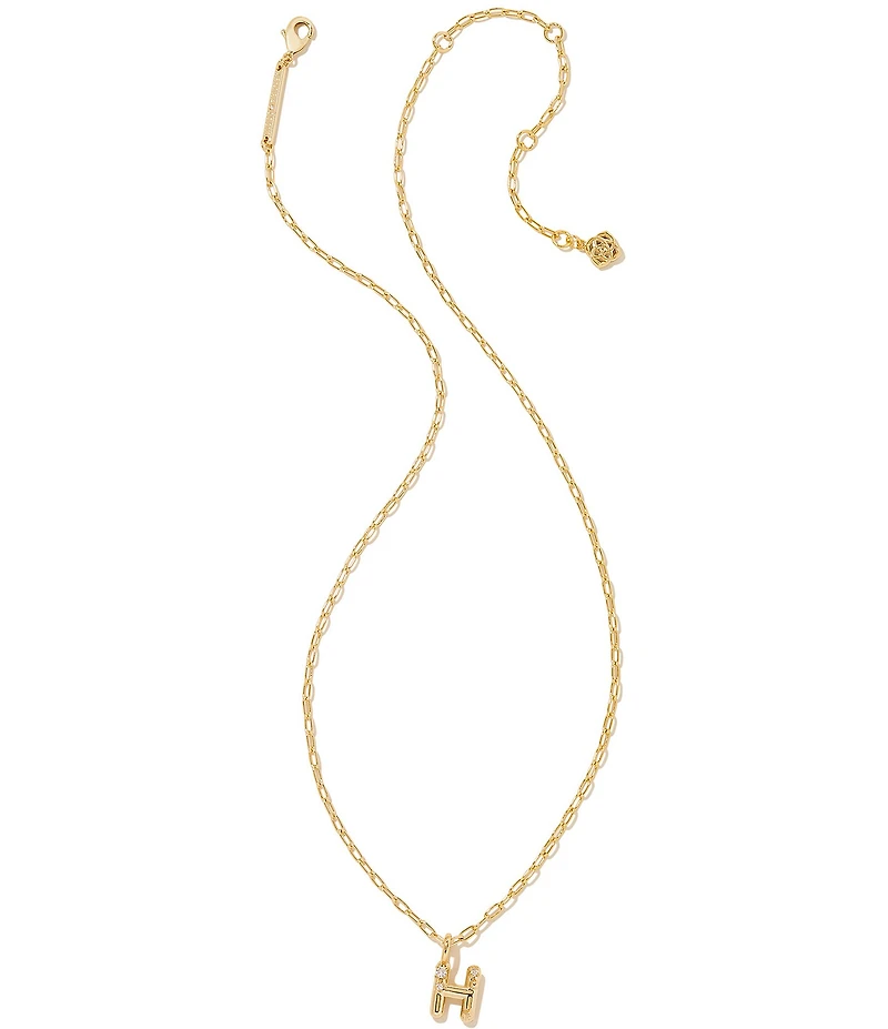 Kendra Scott Crystal Initial Gold Short Pendant Chain Necklace