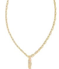 Kendra Scott Crystal Initial Gold Short Pendant Chain Necklace