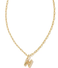 Kendra Scott Crystal Initial Gold Short Pendant Chain Necklace