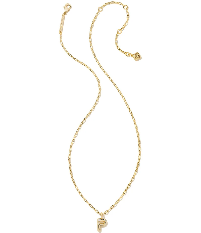 Kendra Scott Crystal Initial Gold Short Pendant Chain Necklace