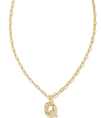 Kendra Scott Crystal Initial Gold Short Pendant Chain Necklace