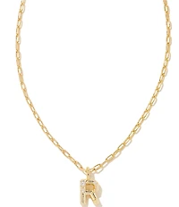 Kendra Scott Crystal Initial Gold Short Pendant Chain Necklace