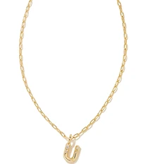 Kendra Scott Crystal Initial Gold Short Pendant Chain Necklace