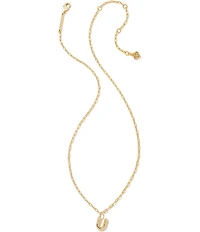 Kendra Scott Crystal Initial Gold Short Pendant Chain Necklace