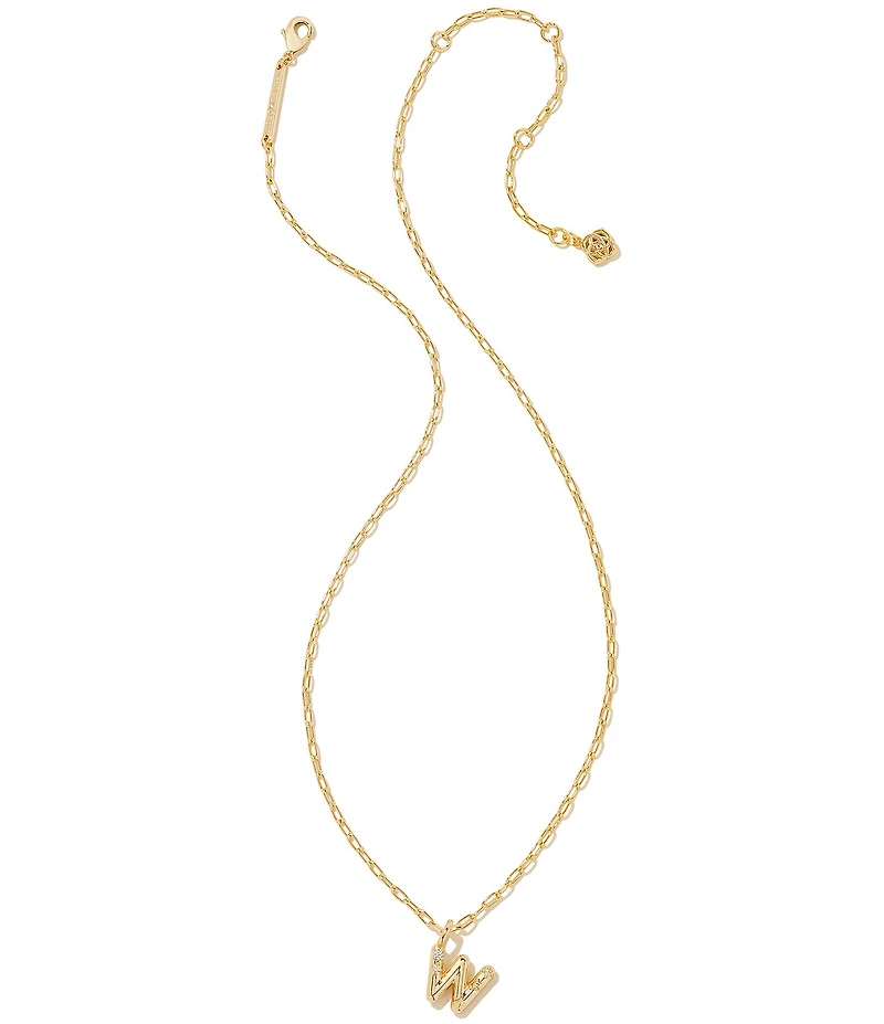 Kendra Scott Crystal Initial Gold Short Pendant Chain Necklace