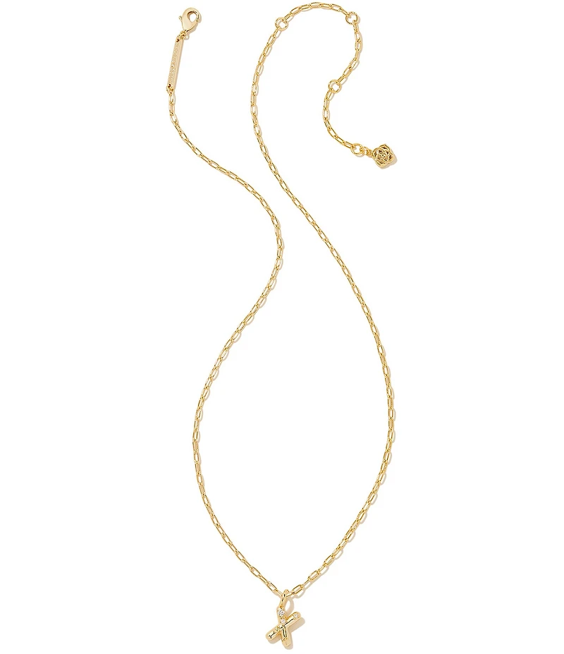 Kendra Scott Crystal Initial Gold Short Pendant Chain Necklace