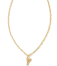 Kendra Scott Crystal Initial Gold Short Pendant Chain Necklace