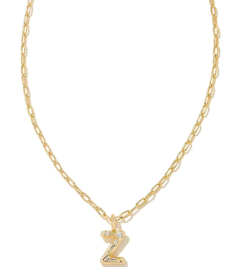 Kendra Scott Crystal Initial Gold Short Pendant Chain Necklace