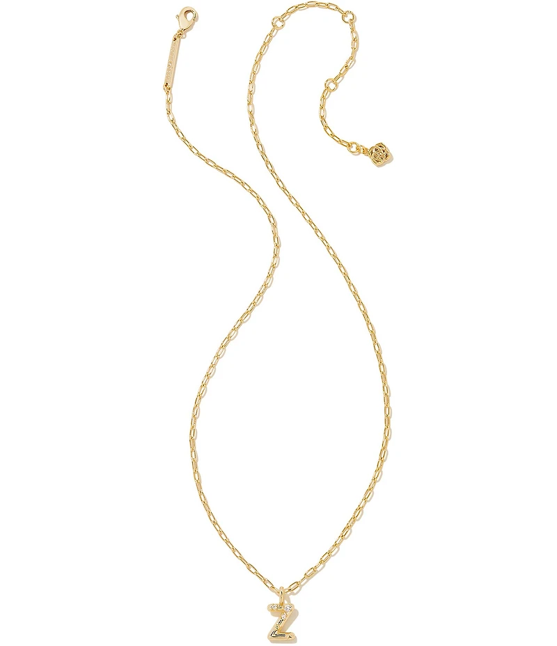 Kendra Scott Crystal Initial Gold Short Pendant Chain Necklace