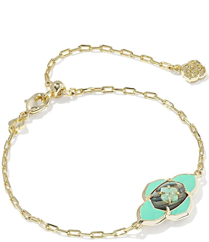 Kendra Scott Abbie Medallion Delicate Chain Line Bracelet