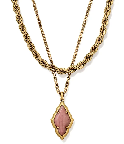 Kendra Scott Adeline Scallop Frame Short Multi Strand Necklace