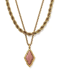 Kendra Scott Adeline Scallop Frame Short Multi Strand Necklace