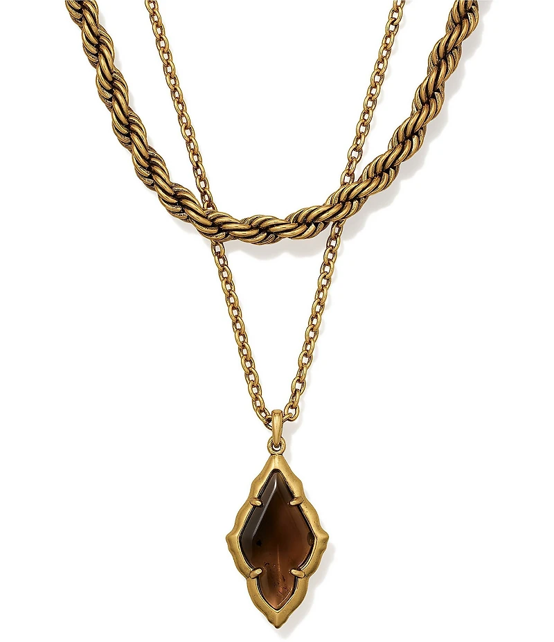 Kendra Scott Adeline Scallop Frame Short Multi Strand Necklace