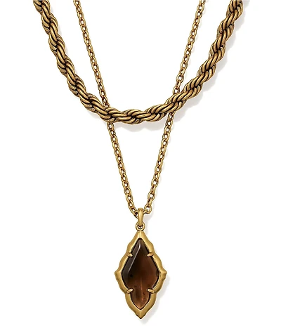 Kendra Scott Adeline Scallop Frame Short Multi-Strand Chain Necklace