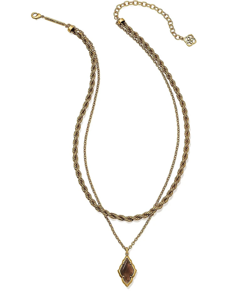 Kendra Scott Adeline Scallop Frame Short Multi Strand Necklace