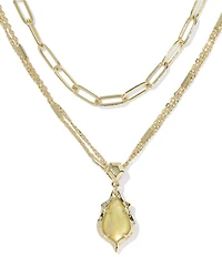 Kendra Scott Adriana Scallop Frame Short Multi Strand Necklace