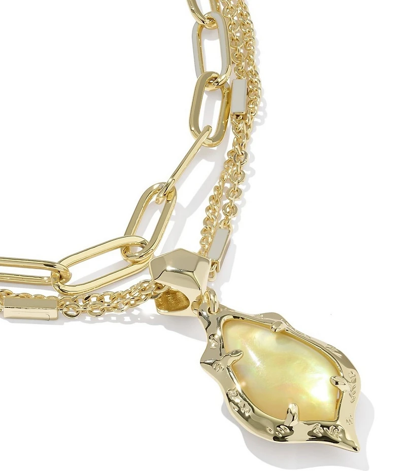 Kendra Scott Adriana Scallop Frame Short Multi Strand Necklace