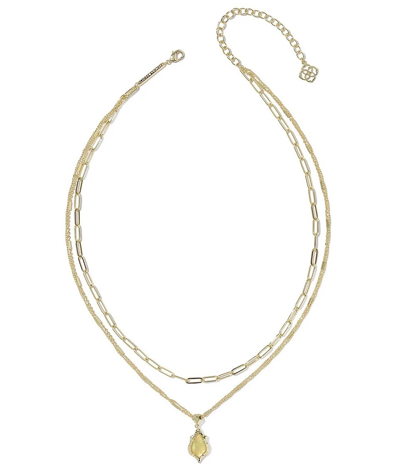Kendra Scott Adriana Scallop Frame Short Multi Strand Necklace
